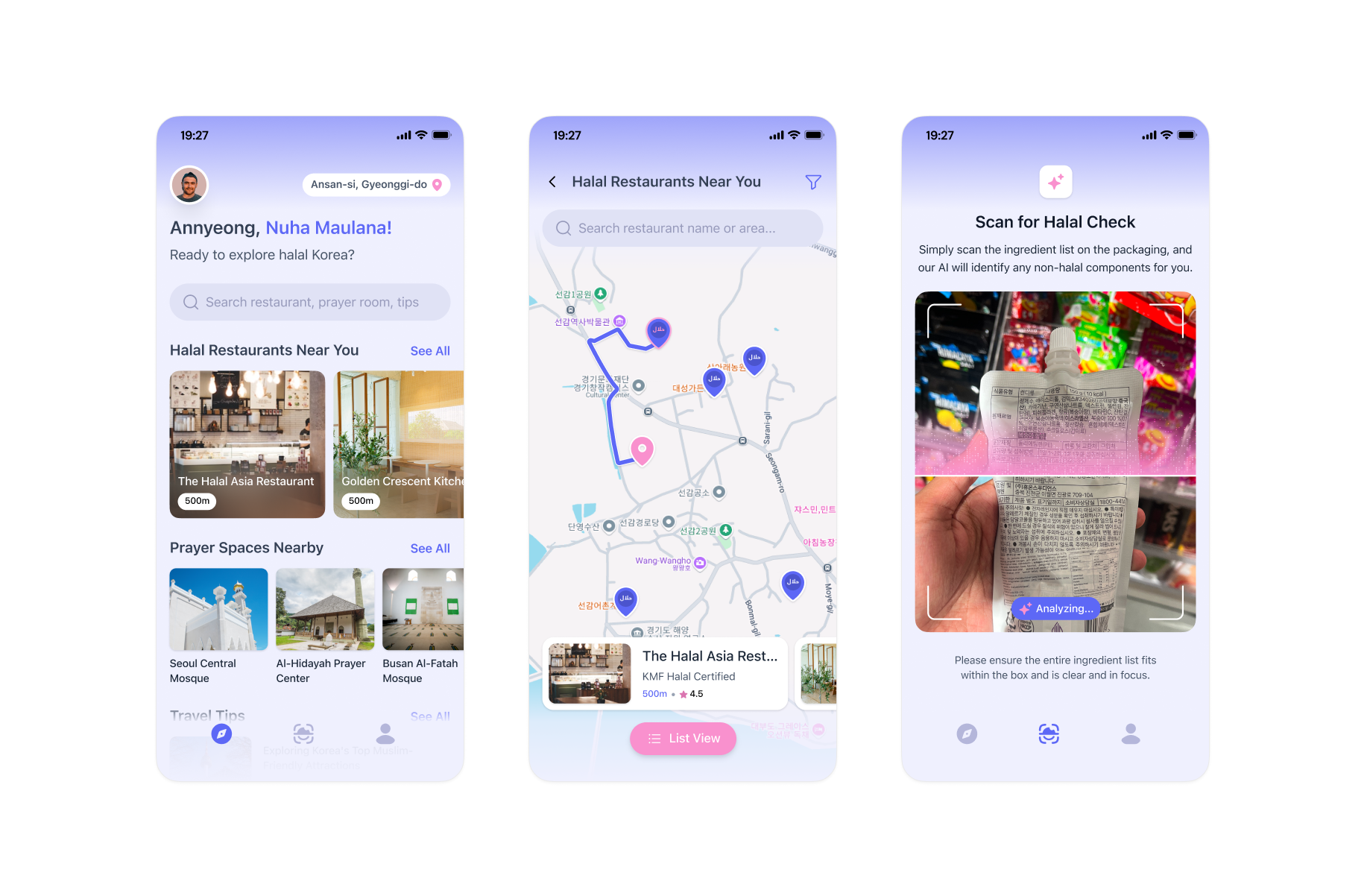 K-Halal mobile app design